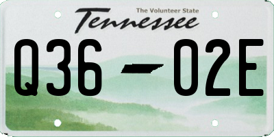 TN license plate Q3602E