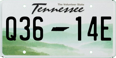 TN license plate Q3614E