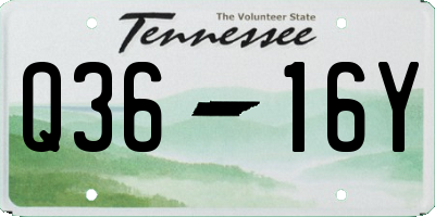 TN license plate Q3616Y