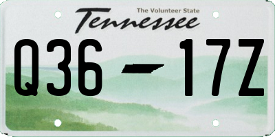 TN license plate Q3617Z