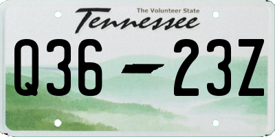 TN license plate Q3623Z