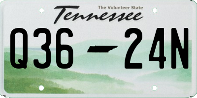 TN license plate Q3624N