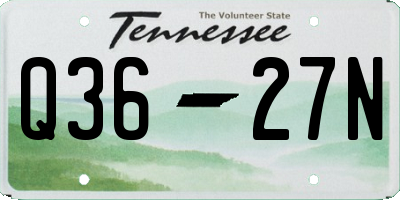 TN license plate Q3627N