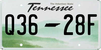 TN license plate Q3628F