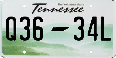 TN license plate Q3634L