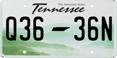 TN license plate Q3636N