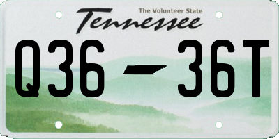 TN license plate Q3636T