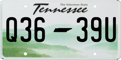 TN license plate Q3639U
