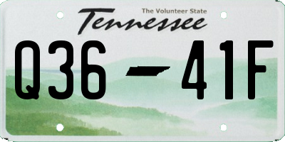TN license plate Q3641F