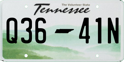 TN license plate Q3641N
