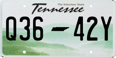 TN license plate Q3642Y