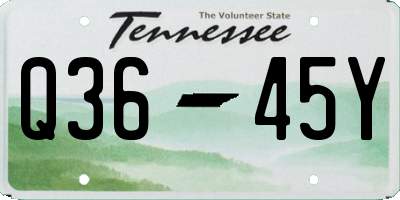 TN license plate Q3645Y