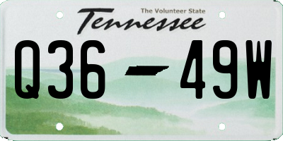 TN license plate Q3649W