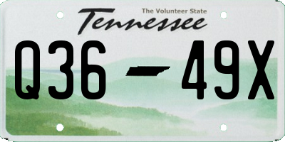 TN license plate Q3649X