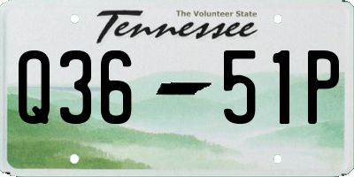 TN license plate Q3651P