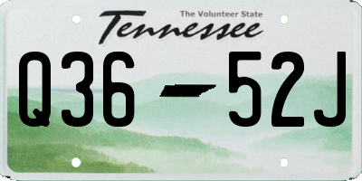 TN license plate Q3652J