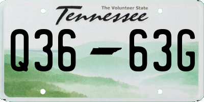TN license plate Q3663G