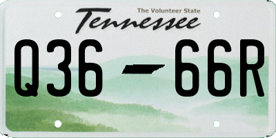 TN license plate Q3666R
