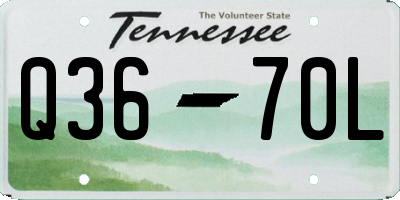 TN license plate Q3670L