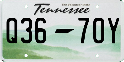 TN license plate Q3670Y