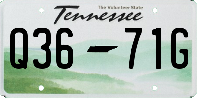 TN license plate Q3671G