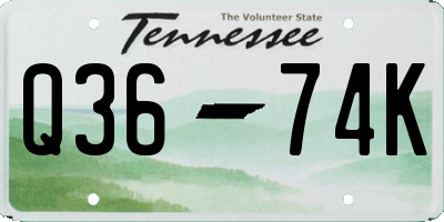 TN license plate Q3674K