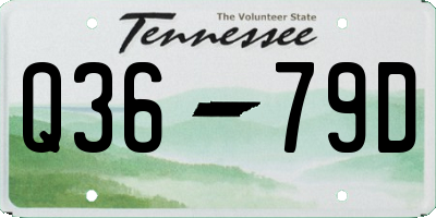 TN license plate Q3679D