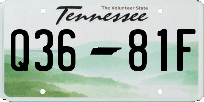 TN license plate Q3681F