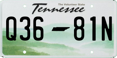 TN license plate Q3681N