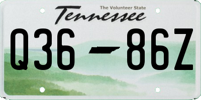 TN license plate Q3686Z