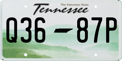 TN license plate Q3687P