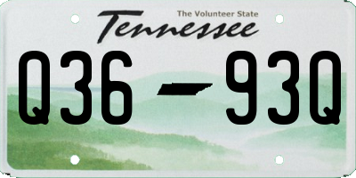 TN license plate Q3693Q