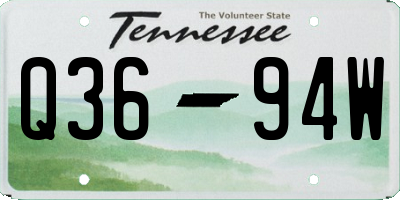 TN license plate Q3694W