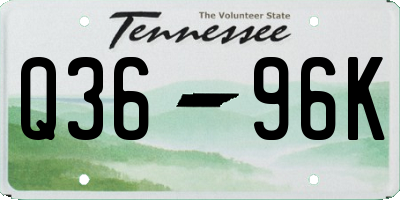 TN license plate Q3696K