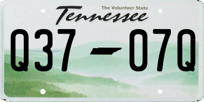TN license plate Q3707Q