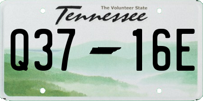 TN license plate Q3716E