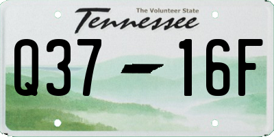 TN license plate Q3716F
