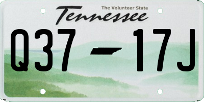 TN license plate Q3717J