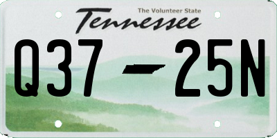 TN license plate Q3725N