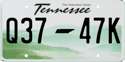 TN license plate Q3747K