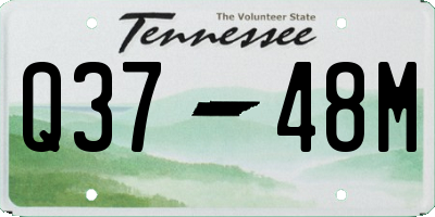 TN license plate Q3748M