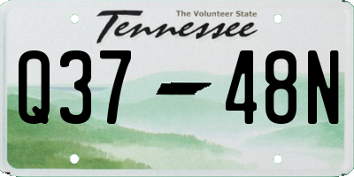 TN license plate Q3748N
