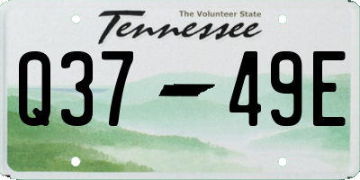 TN license plate Q3749E