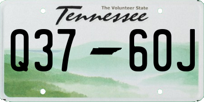 TN license plate Q3760J