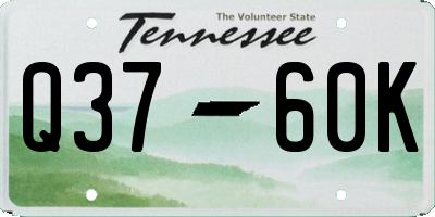 TN license plate Q3760K