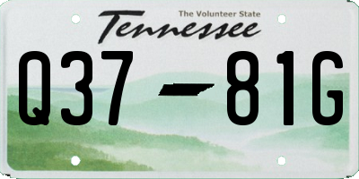 TN license plate Q3781G
