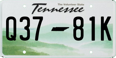TN license plate Q3781K