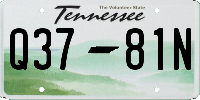 TN license plate Q3781N
