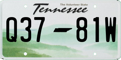 TN license plate Q3781W
