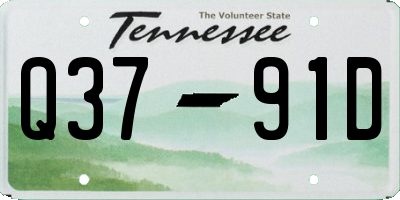 TN license plate Q3791D